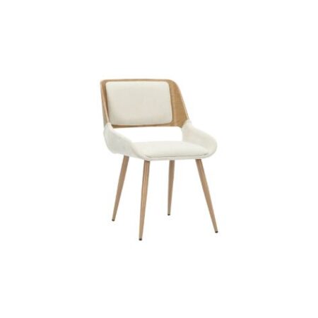 Hudson Dining Chair in Beige Fabric and Natural