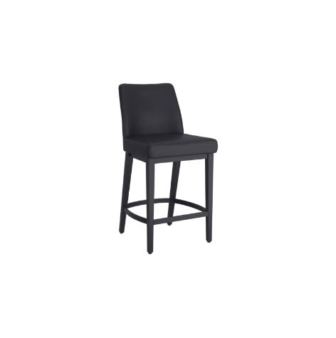 Jace 26" Counter Stool, Set of 2, in Black Faux Leather and Black