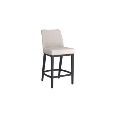 Jace 26" Counter Stool, Set of 2, in Beige Fabric and Black