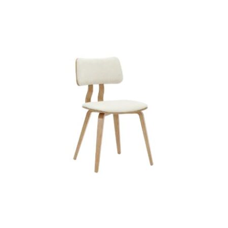 Zuni Dining Chair in Beige Fabric and Natural