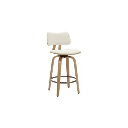 Zuni 26" Counter Stool with Swivel in Beige Fabric and Natural