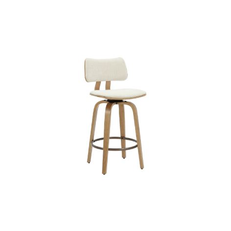 Zuni 26" Counter Stool with Swivel in Beige Fabric and Natural