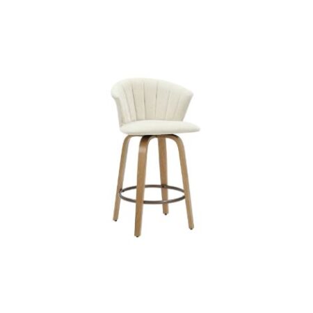 Tula 26" Counter Stool in Beige Fabric and Natural