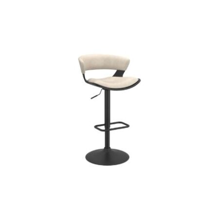 Rover Adjustable Air Lift Stool in Ivory and Black