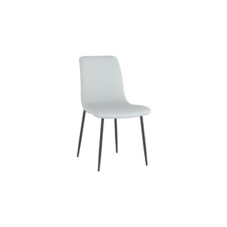 Brixx Dining Chair, Set of 2, in Light Grey Faux Leather and Black