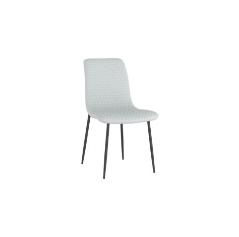Brixx Dining Chair, Set of 2, in Light Grey Faux Leather and Black