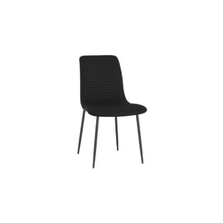 Brixx Dining Chair, Set of 2, in Black Faux Leather and Black
