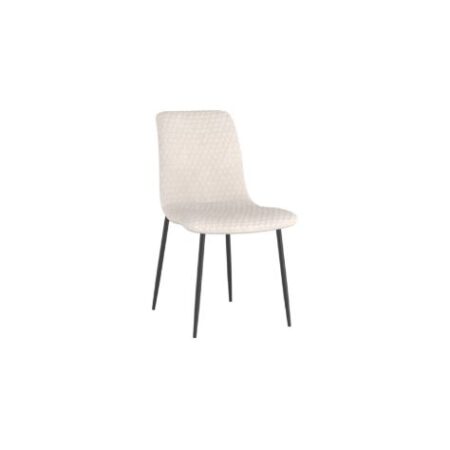 Brixx Dining Chair, Set of 2, in Beige Fabric and Black