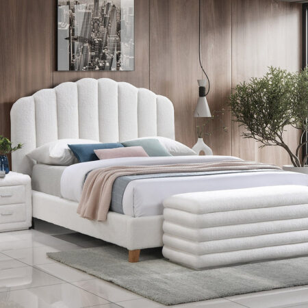 White Teddy Bear Fabric Bedroom Set