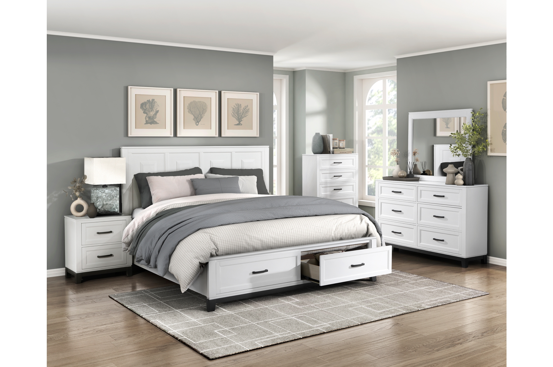 8Pc Bedroom Set-Garretson Collection 1450WH
