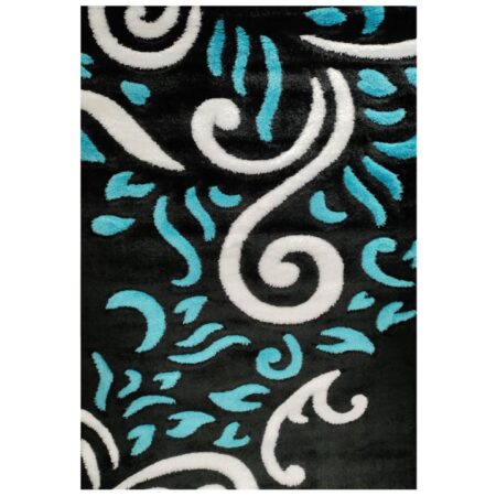 COLARADO SHAGGY P6117A BLACK-TURKUAZ