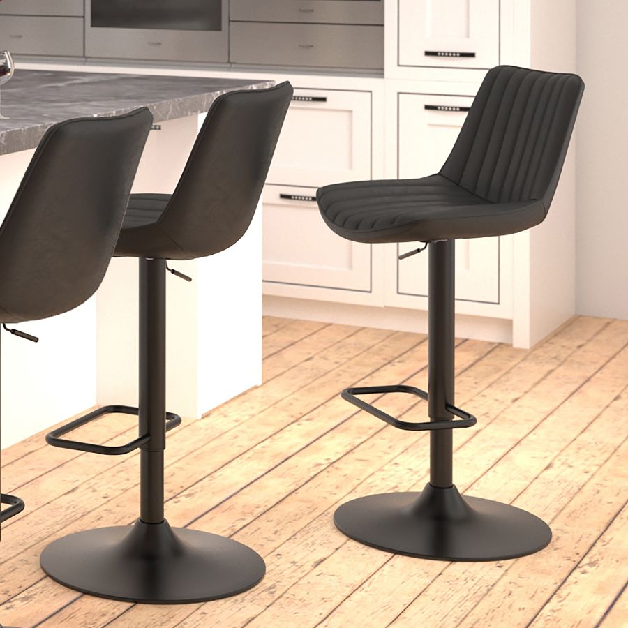 Kosi Adjustable Air-Lift Stool, set of 2, in Black - Image 8