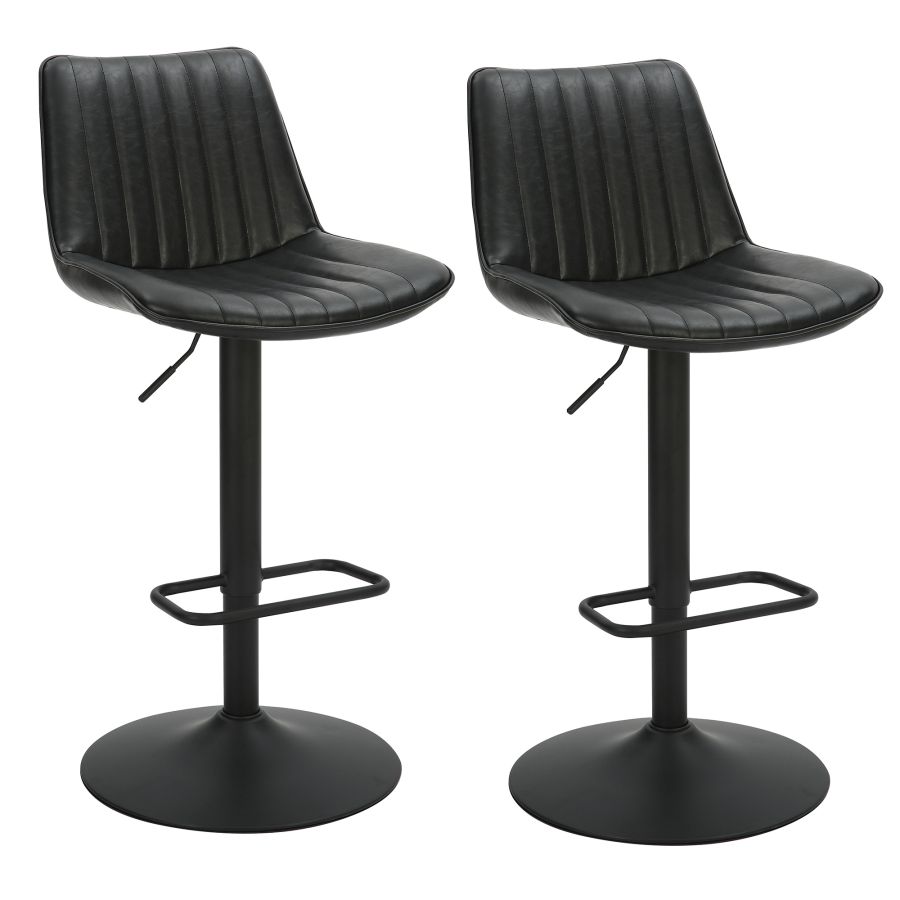 Kosi Adjustable Air-Lift Stool, set of 2, in Black - Image 3