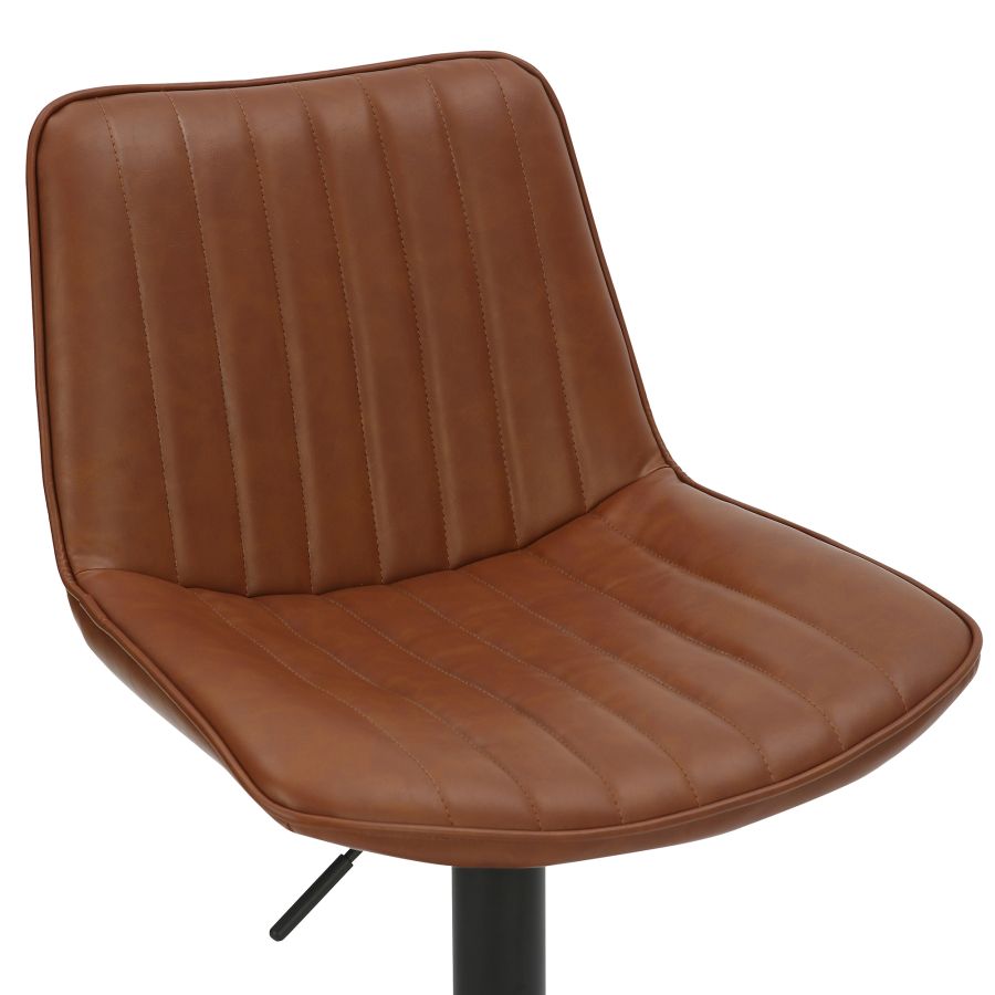 Kosi Adjustable Air-Lift Stool, set of 2, in Saddle and Black - Image 4