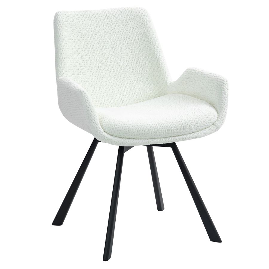 Calisto/Signy 7pc Dining Set in Black Table with Ivory Chair - Image 7