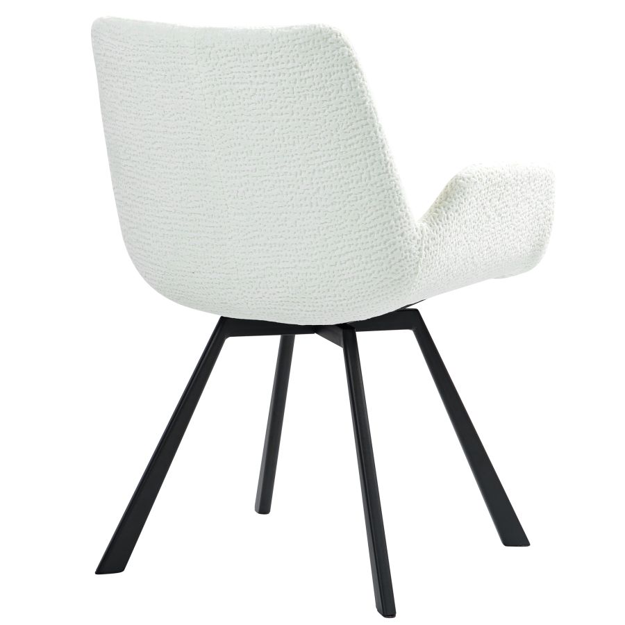 Calisto/Signy 7pc Dining Set in Black Table with Ivory Chair - Image 6