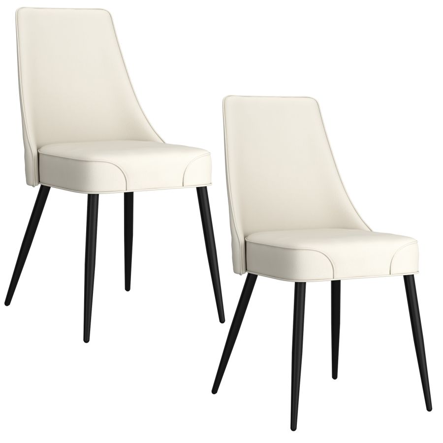 Eclipse/Koda 7pc Dining Set in Black Table with Beige Chair - Image 4