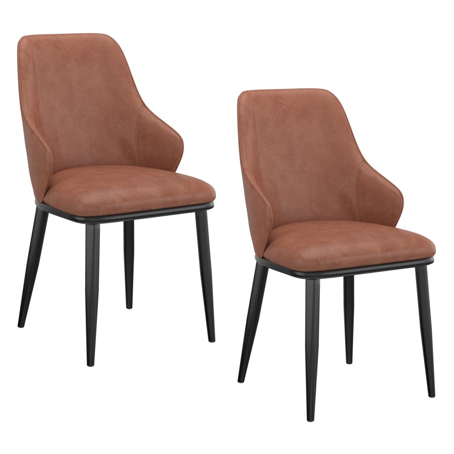 Leon/Kash 5pc Dining Set in Black Table with Saddle Chair - Image 4