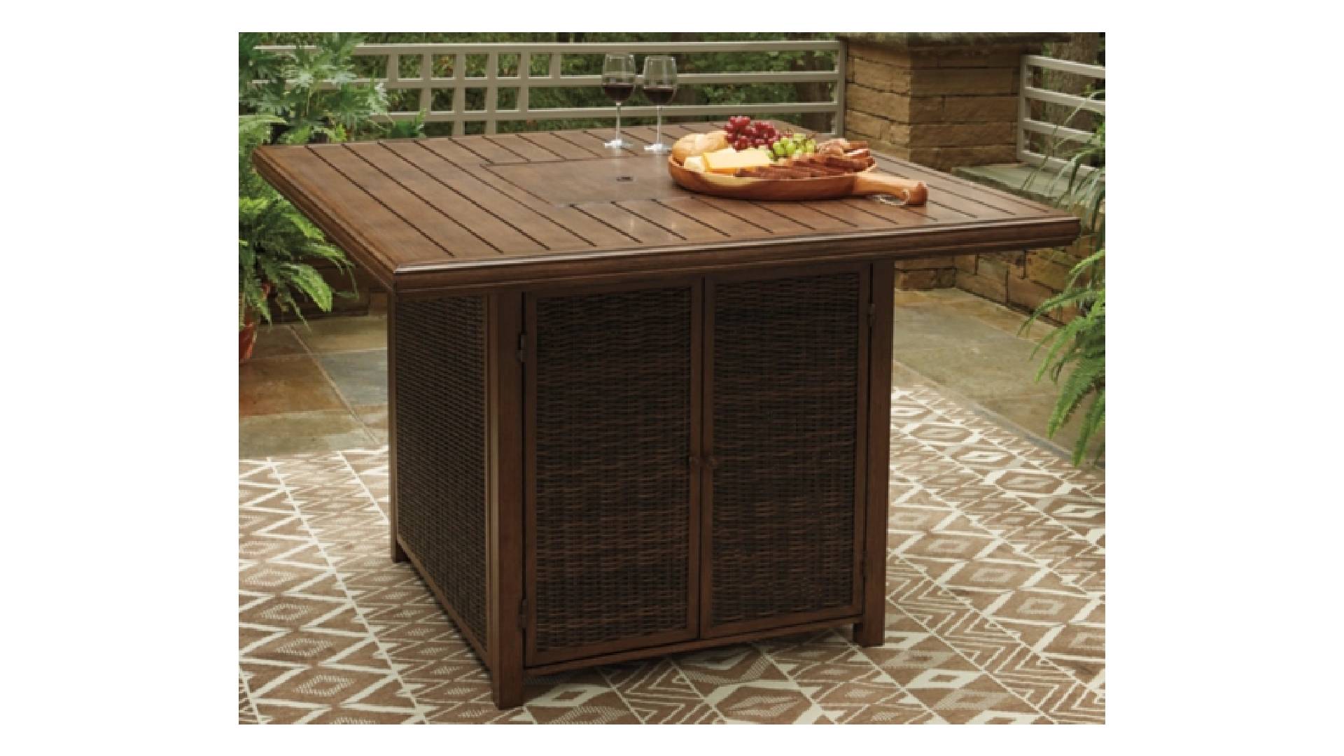 Paradise Trail Bar Table with Fire Pit