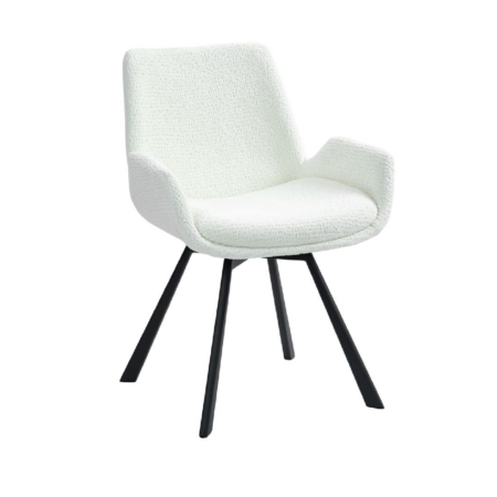 Signy Swivel Dining Chair, set of 2, in Ivory and Black