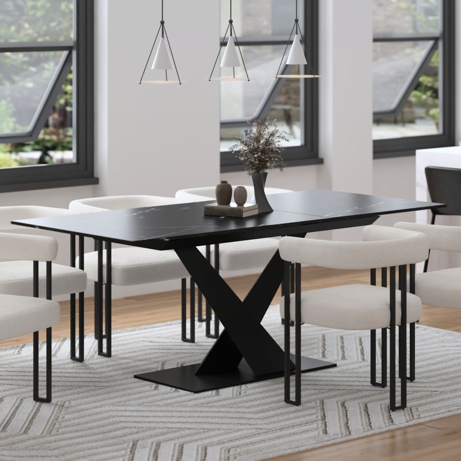 Julius Dining Table w/Extension in Black - Image 8