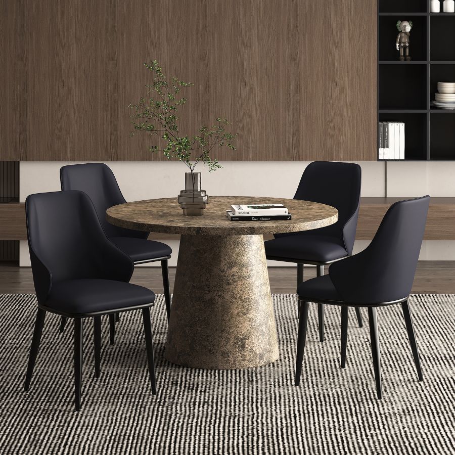 Godiva Round Pedestal Table in Grey Stone - Image 8