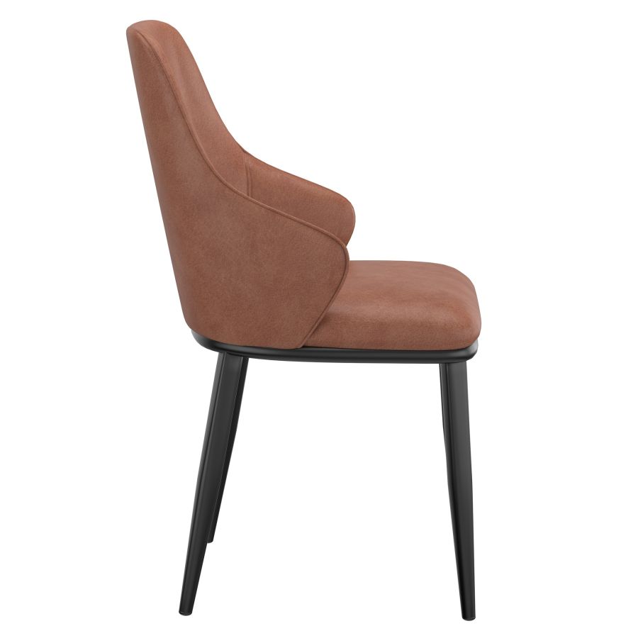 Kash Dining Chair, Faux Leather, set of 2, in Saddle and Black - Image 6