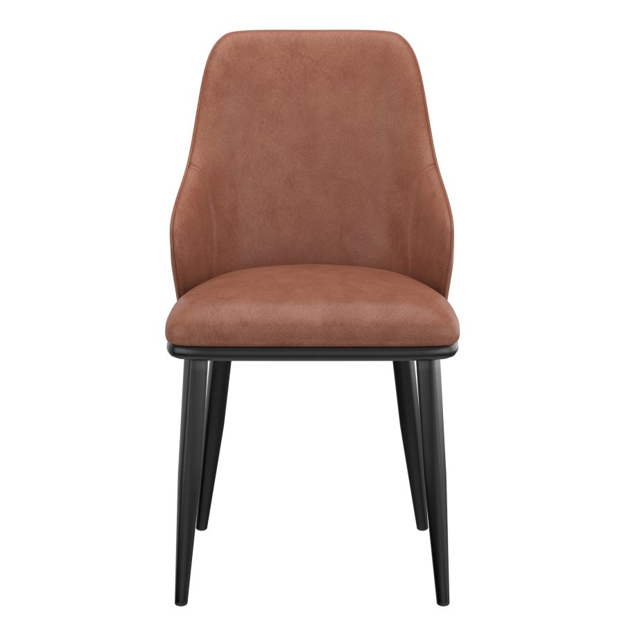 Kash Dining Chair, Faux Leather, set of 2, in Saddle and Black - Image 5
