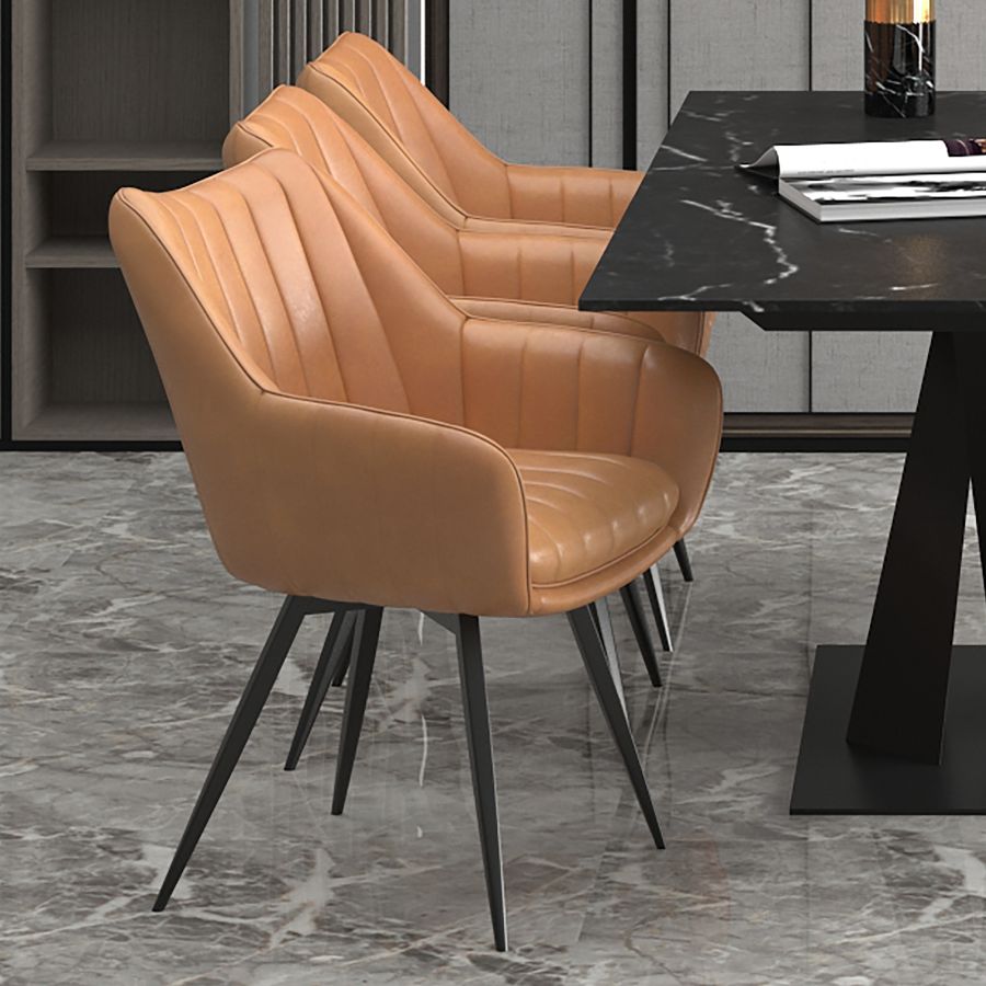 Talon Swivel Dining and Accent Chair, set of 2, in Camel and Black - Image 8
