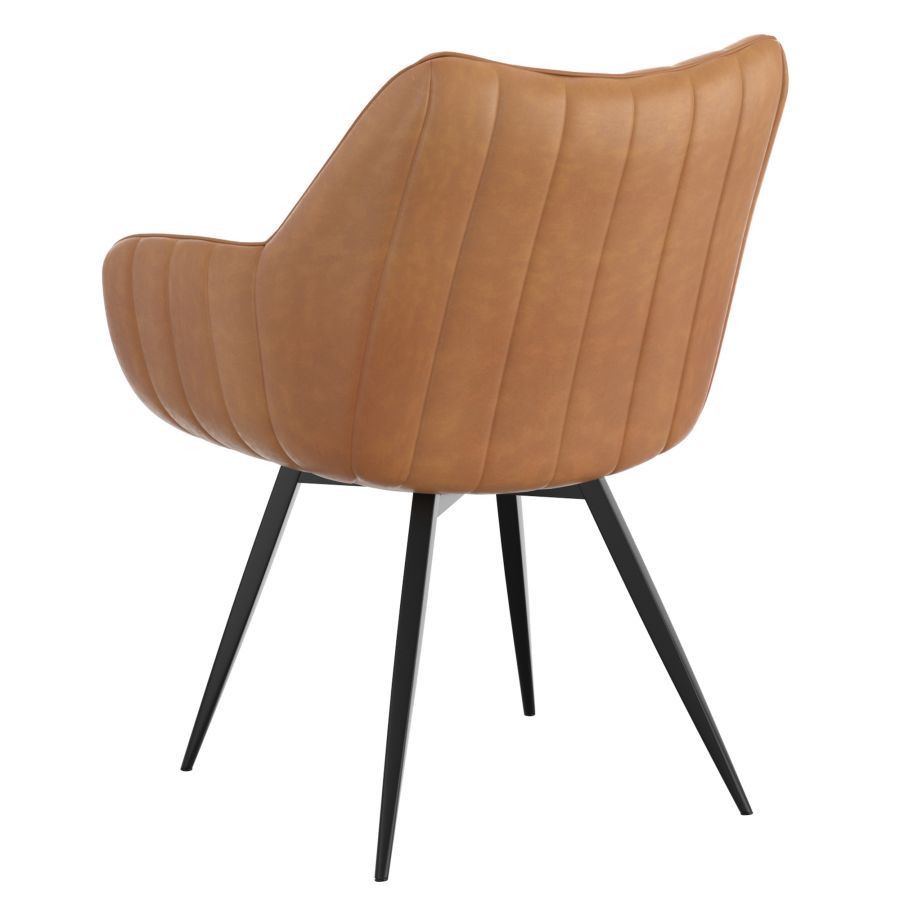 Talon Swivel Dining and Accent Chair, set of 2, in Camel and Black - Image 7