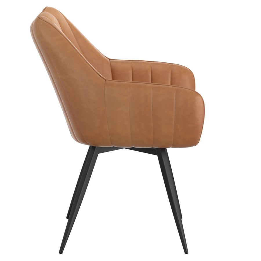 Talon Swivel Dining and Accent Chair, set of 2, in Camel and Black - Image 6