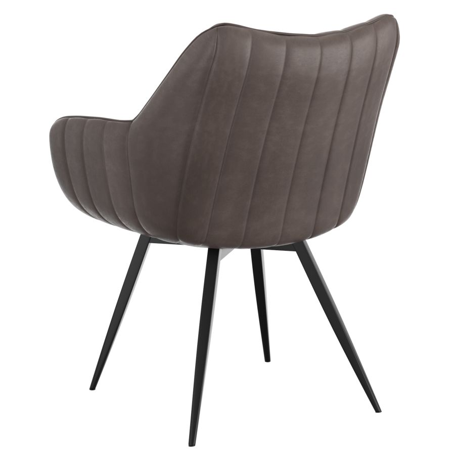 Talon Swivel Dining and Accent Chair, set of 2, in Charcoal and Black - Image 7