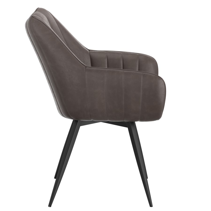 Talon Swivel Dining and Accent Chair, set of 2, in Charcoal and Black - Image 6