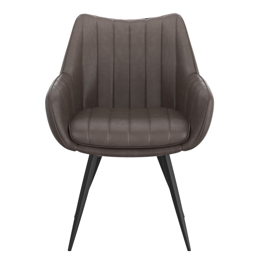 Talon Swivel Dining and Accent Chair, set of 2, in Charcoal and Black - Image 5
