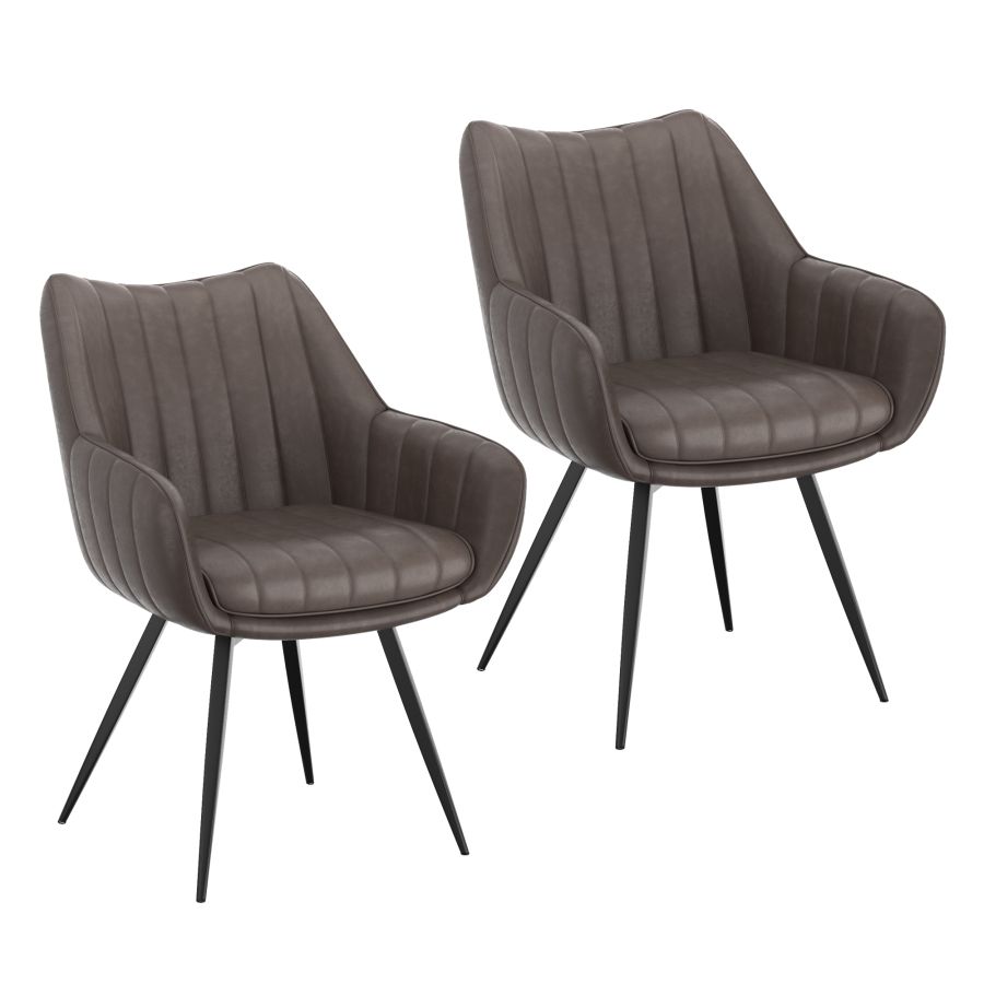 Talon Swivel Dining and Accent Chair, set of 2, in Charcoal and Black - Image 3
