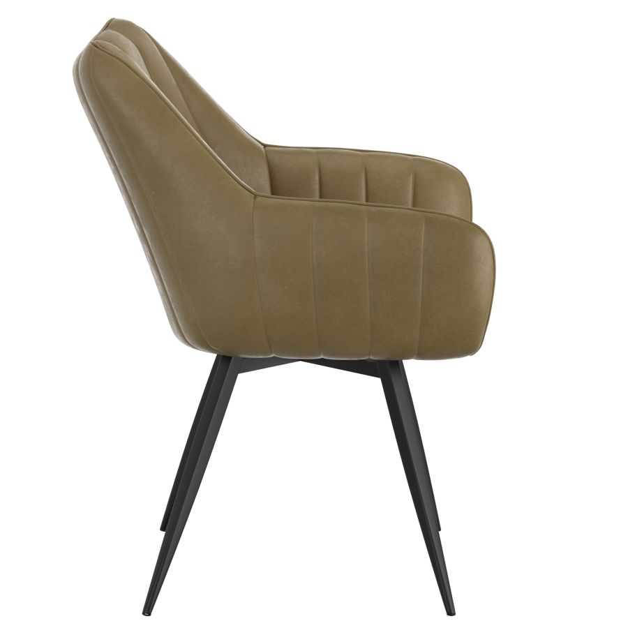 Talon Swivel Dining and Accent Chair, set of 2, in Moss and Black - Image 6
