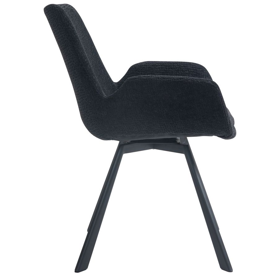 Signy Swivel Dining Chair, set of 2, in Black - Image 6