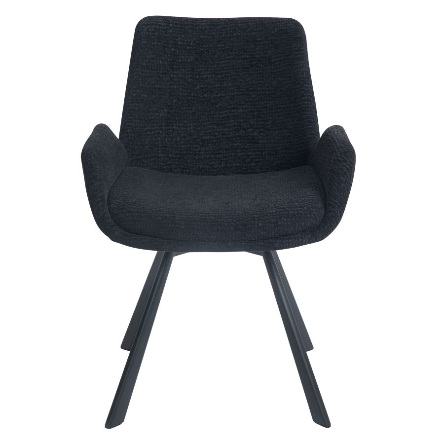 Signy Swivel Dining Chair, set of 2, in Black - Image 5