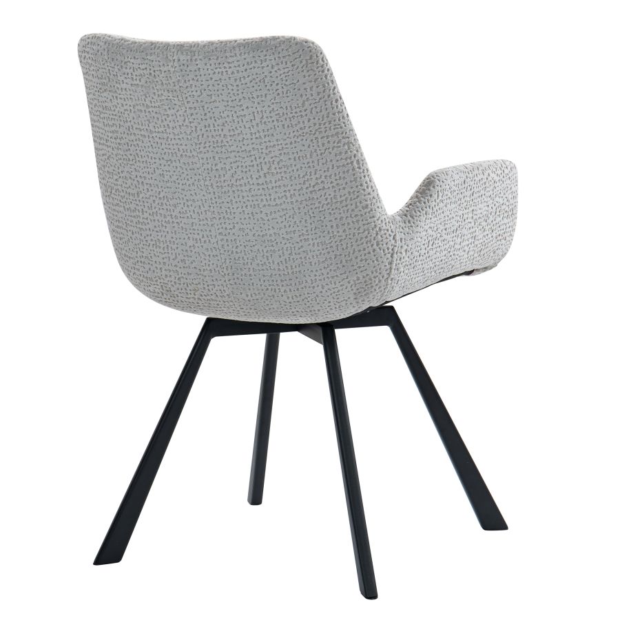 Signy Swivel Dining Chair, set of 2, in Light Grey and Black - Image 7