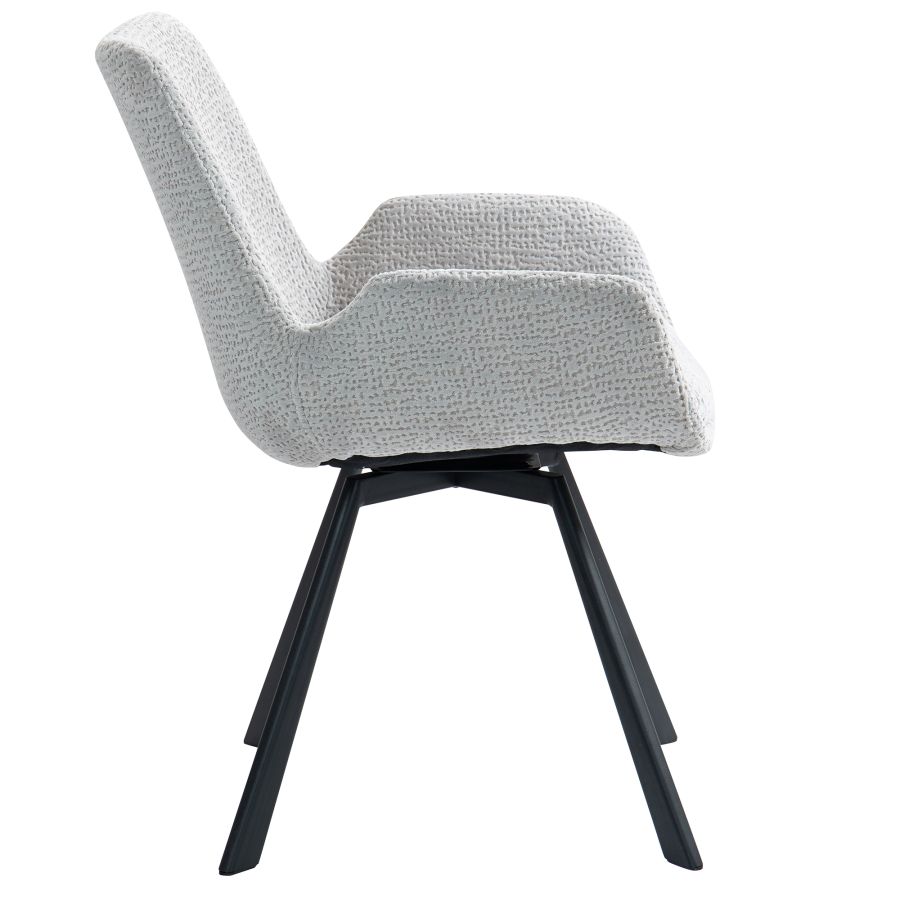 Signy Swivel Dining Chair, set of 2, in Light Grey and Black - Image 6