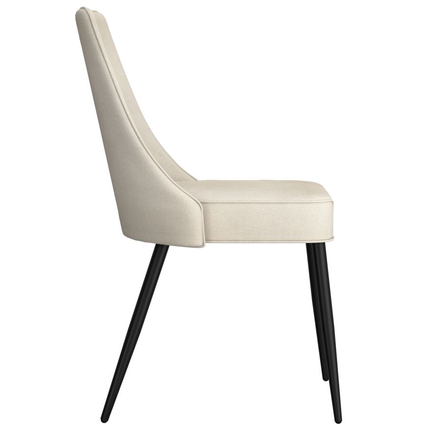 Koda Dining Chair, Fabric, set of 2, in Beige and Black - Image 6