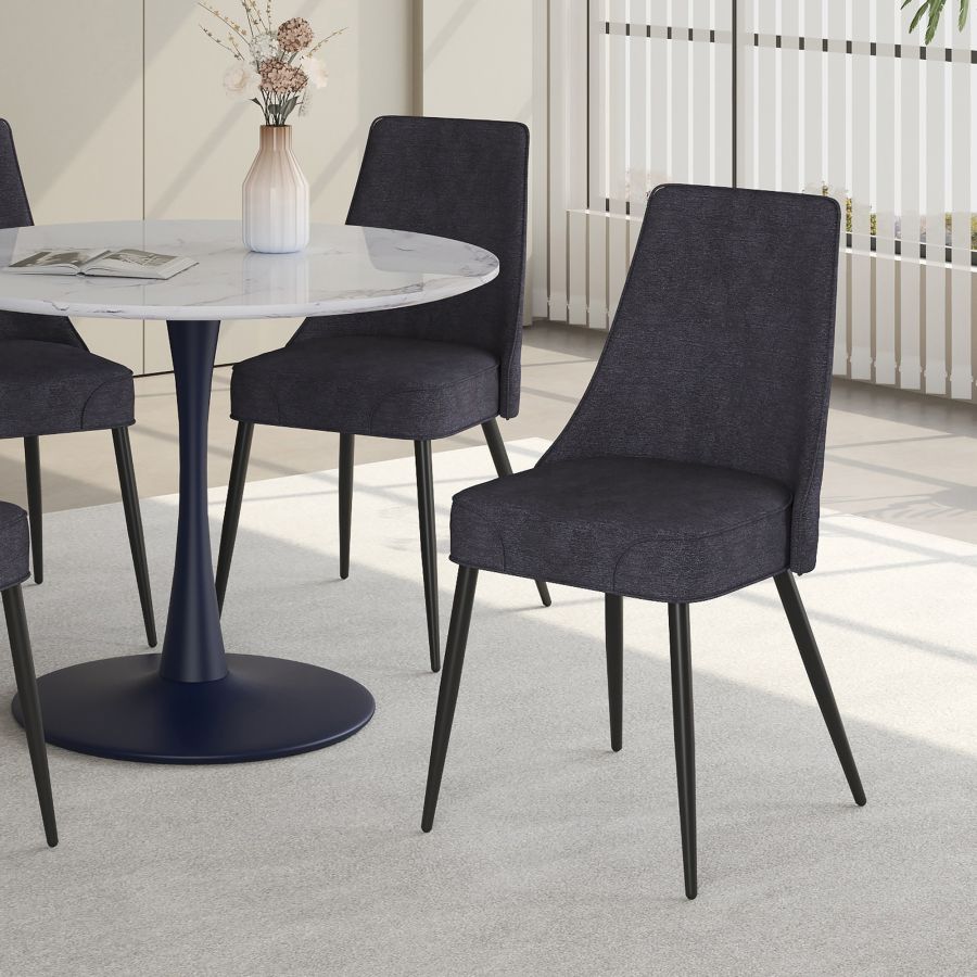 Koda Dining Chair, Fabric, set of 2, in Charcoal and Black - Image 8