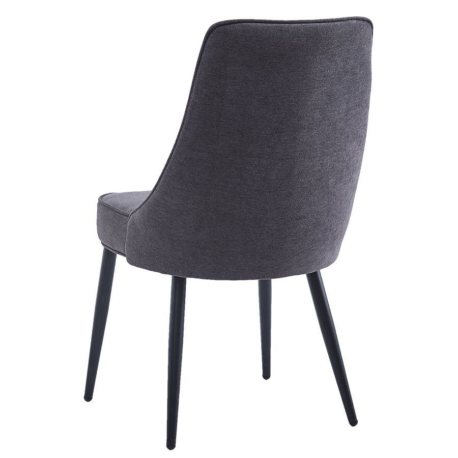 Koda Dining Chair, Fabric, set of 2, in Charcoal and Black - Image 7