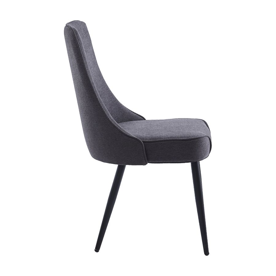 Koda Dining Chair, Fabric, set of 2, in Charcoal and Black - Image 6