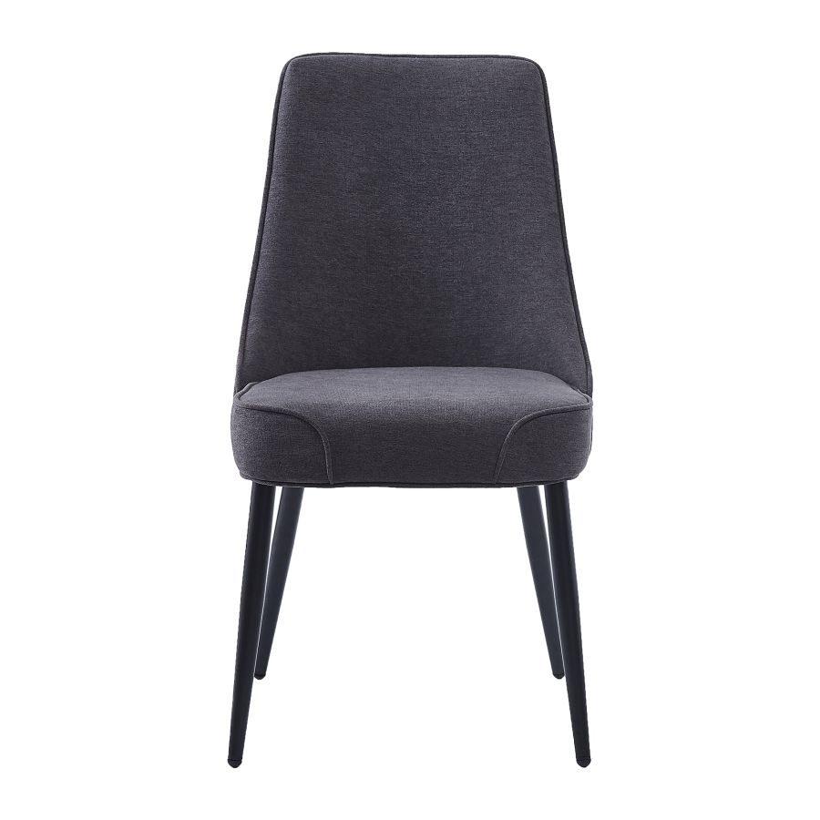 Koda Dining Chair, Fabric, set of 2, in Charcoal and Black - Image 5