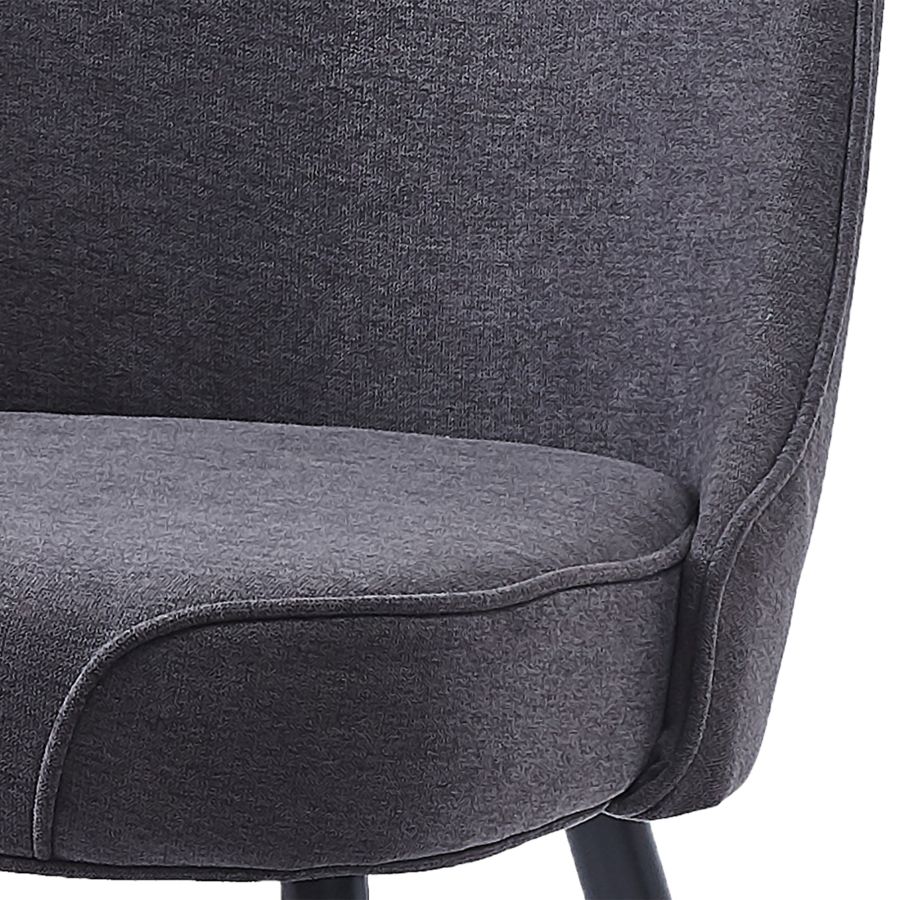 Koda Dining Chair, Fabric, set of 2, in Charcoal and Black - Image 4