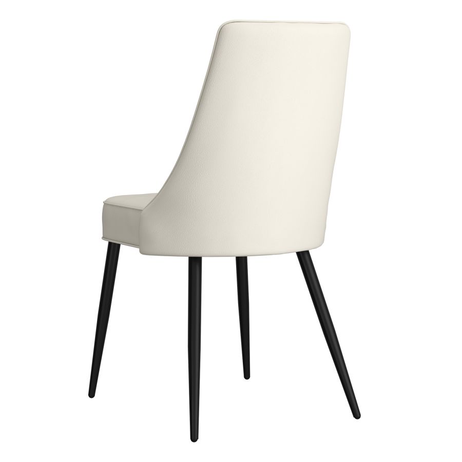 Koda Dining Chair, Faux Leather, set of 2, in Beige and Black - Image 7