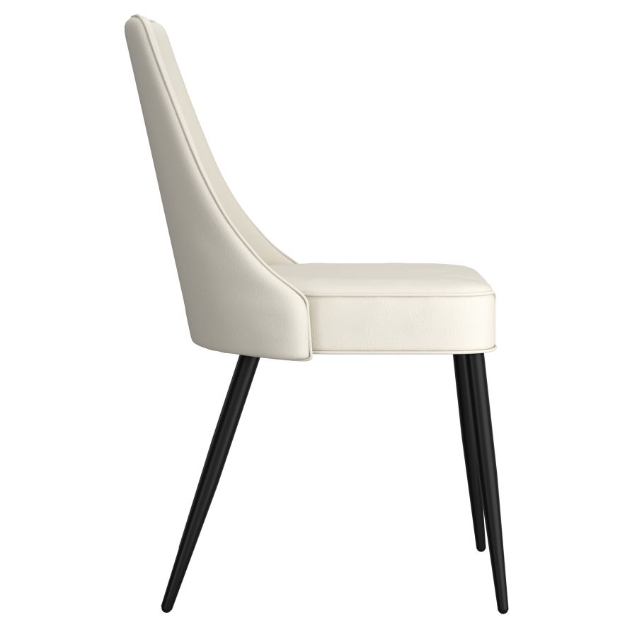 Koda Dining Chair, Faux Leather, set of 2, in Beige and Black - Image 6