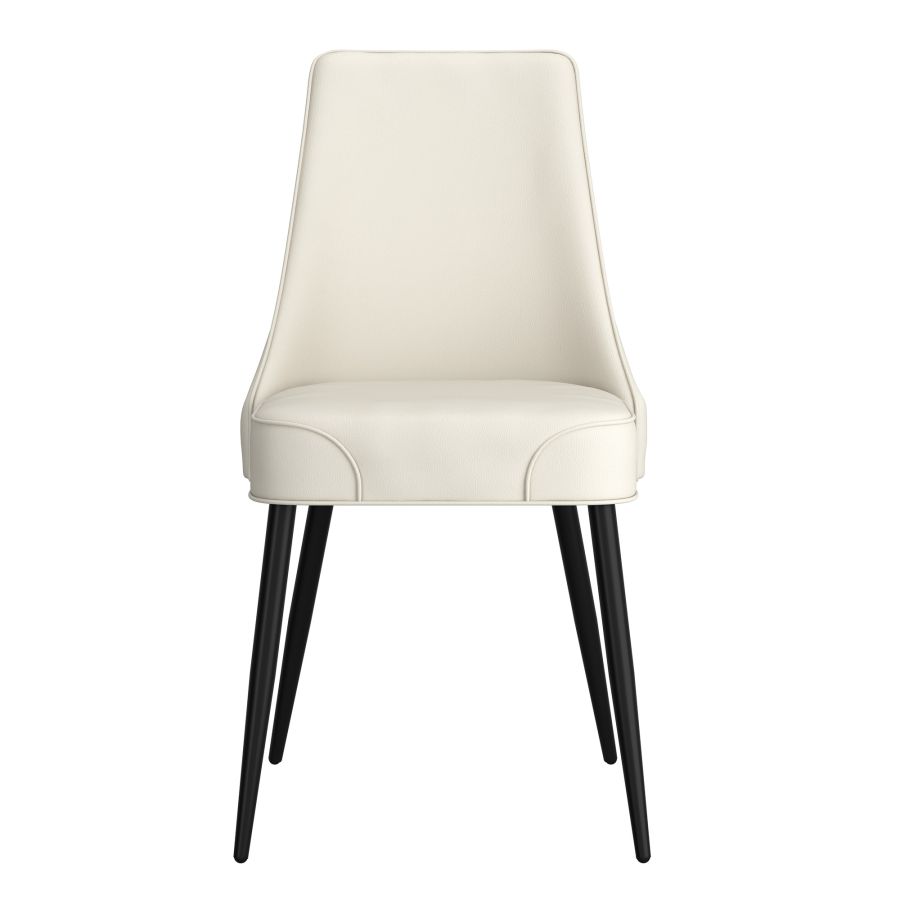 Koda Dining Chair, Faux Leather, set of 2, in Beige and Black - Image 5