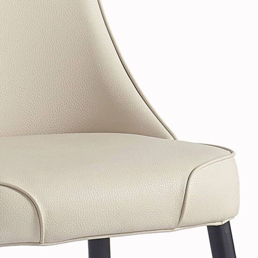 Koda Dining Chair, Faux Leather, set of 2, in Beige and Black - Image 4